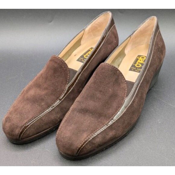 GALO Handmade Italian Suede Brown Driving Loafers - Size 39.5/US 8.5 - Picture 1 of 5